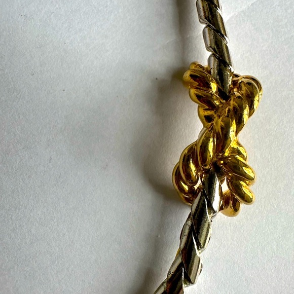 80s Anne Klein Vintage Two Tone Chunky Chain Necklace - Picture 2 of 8